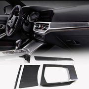 BMW G80 M3 G82 G83 M4 2021+ Interior Center Console Dashboard Trims LHD 5pcs Dry Carbon Fiber