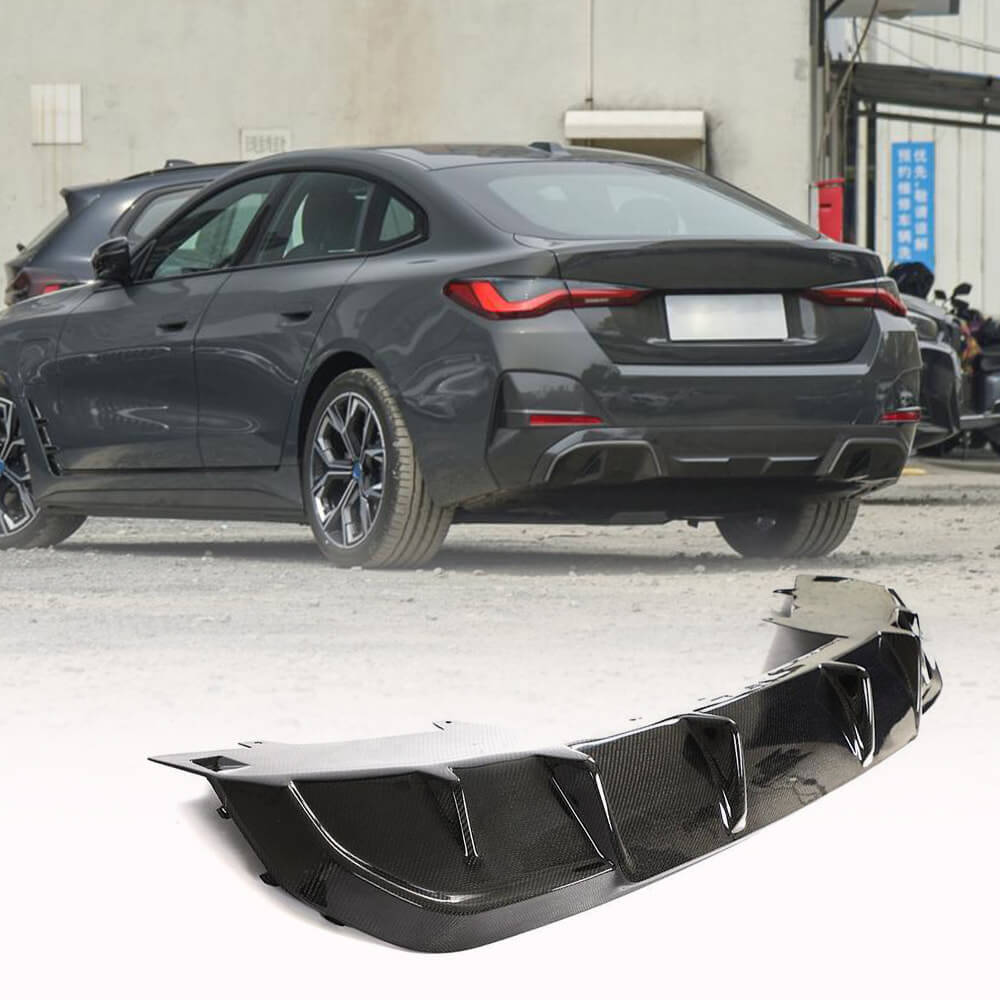 BMW i4 M50 M Sport 2022-2023 Rear Bumper Diffuser Carbon Fiber