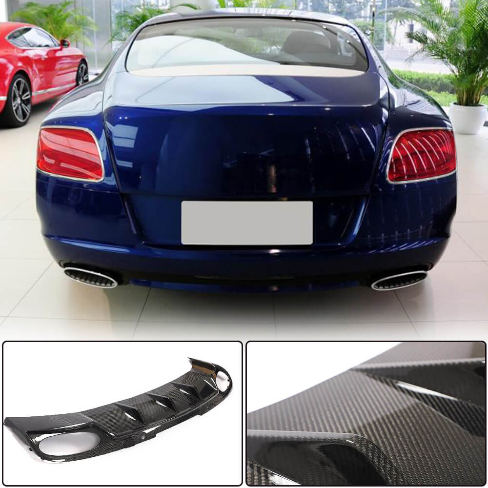 Bentley Continental 2nd Gen 2012 2013 Rear Bumper Diffuser Carbon Fiber