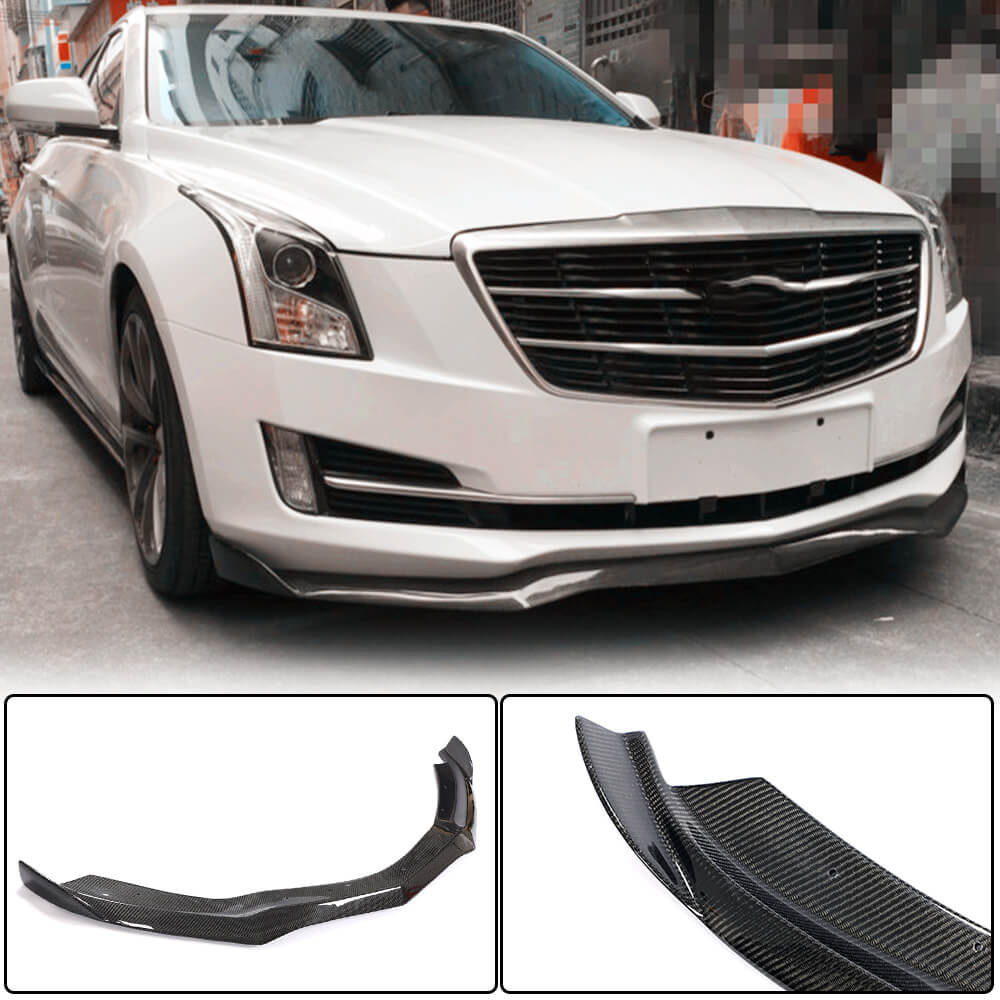 Cadillac ATS Base 2013-2019 Front Bumper Lip Carbon Fiber