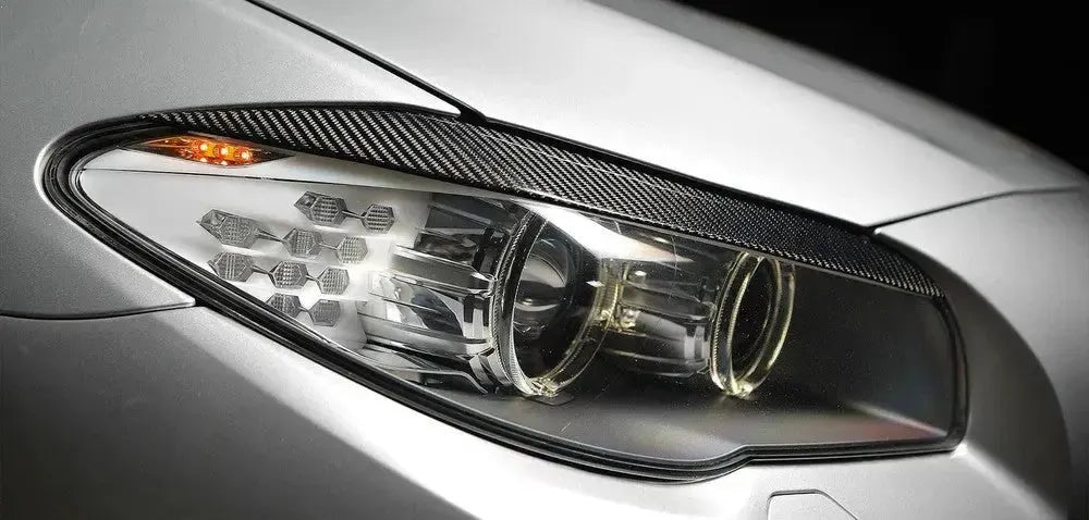 BMW F10 M5 / 5 Series Dry Carbon Fiber Headlight Eyelids Pair