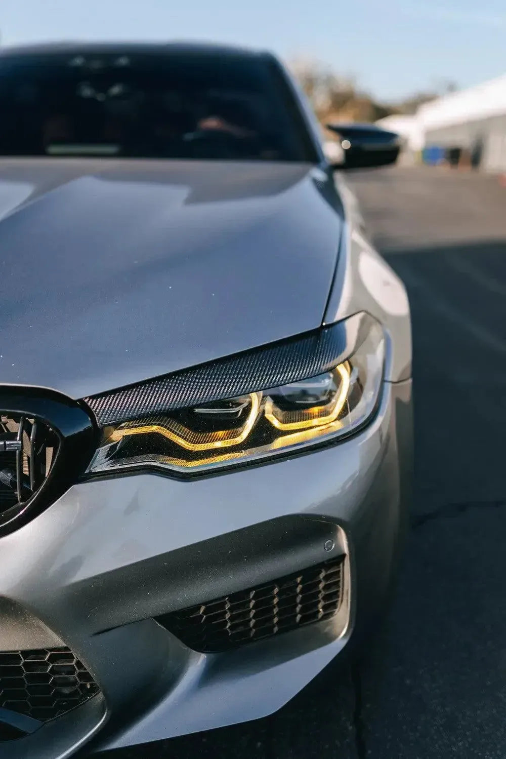 BMW F90 M5 Dry Carbon Fiber Headlight Eyelids Pair 2018–2020