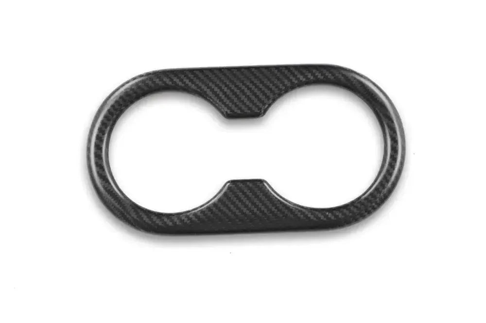 Carbon Fiber Rear Seat Cup Holder Cover - Tesla Model 3
