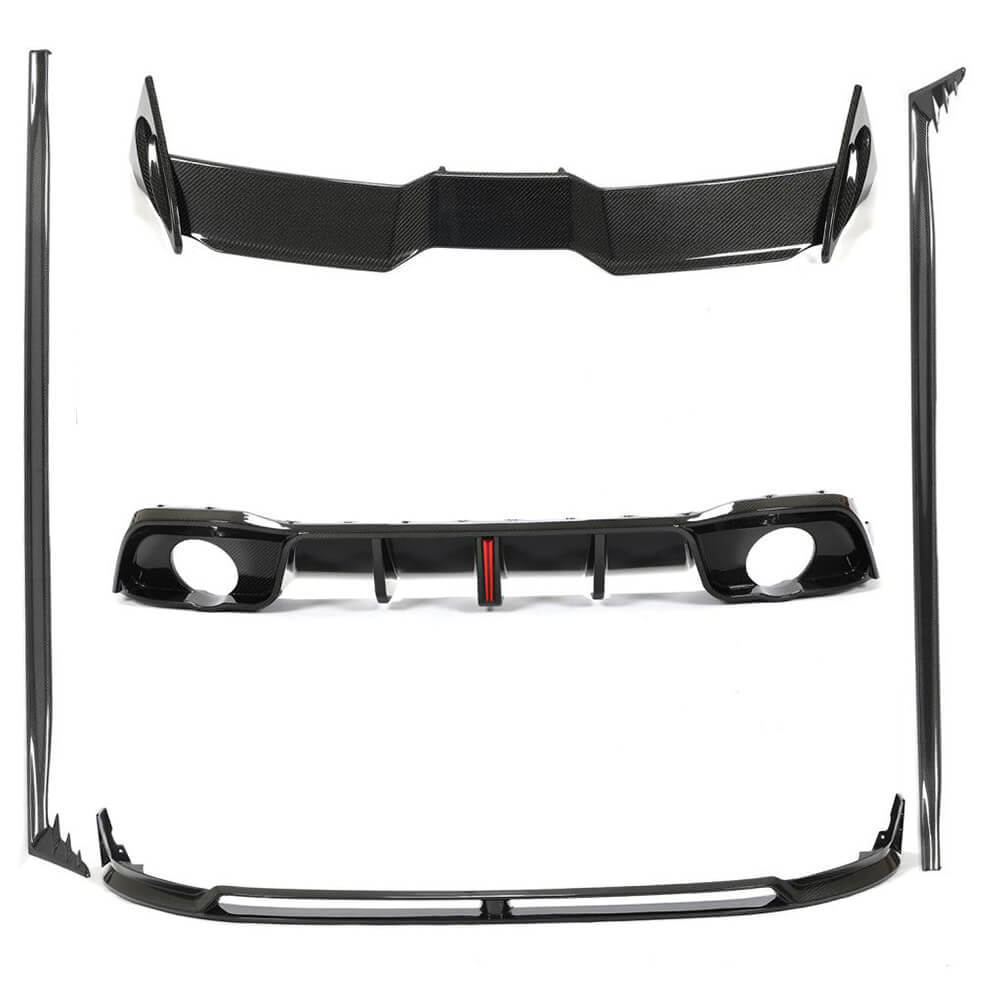 Volkswagen VW Golf 8 MK8 GTI R 2021-2023 Front Bumper Lip Side Skirts Rear Diffuser Rear Trunk Spoiler Carbon Fiber