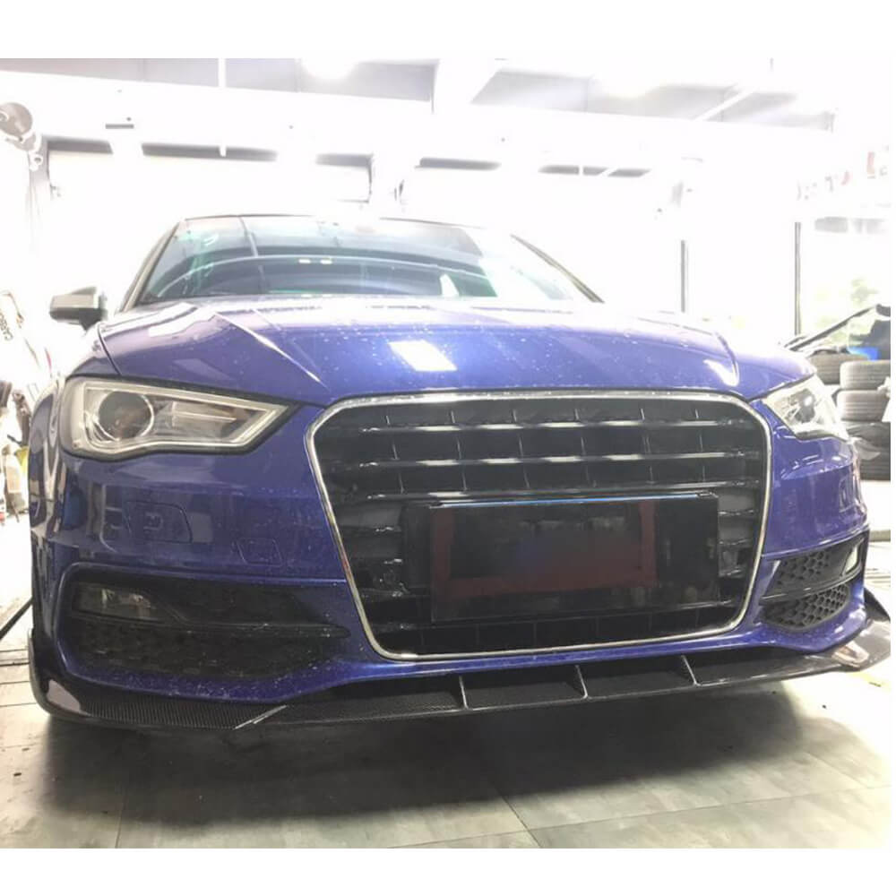 Audi S3 A3 Sline 8V Hatchback 2014-2016 Front Bumper Lip Carbon Fiber