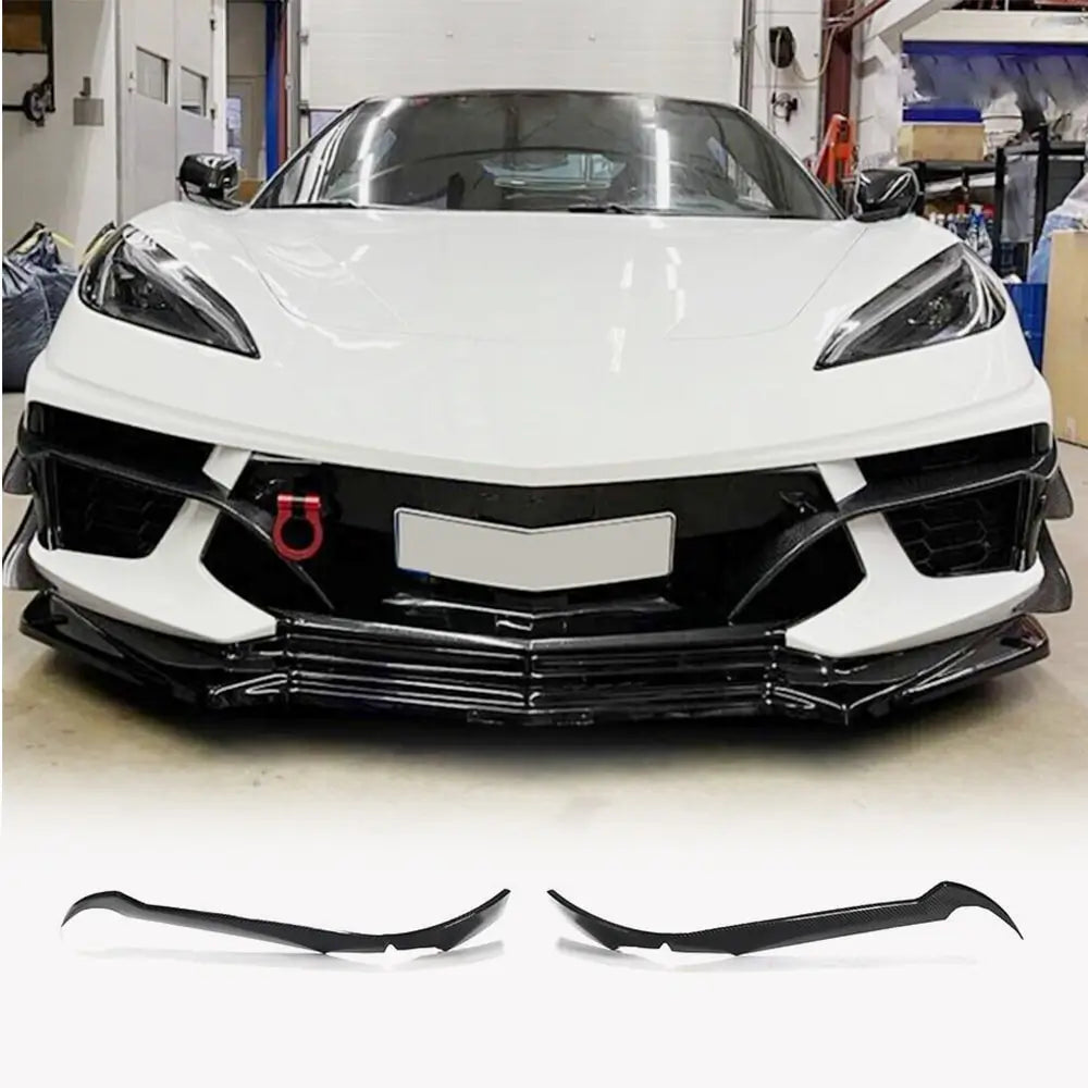Chevrolet Corvette C8 2020-2022 Front Bumper Splitters Carbon Fiber