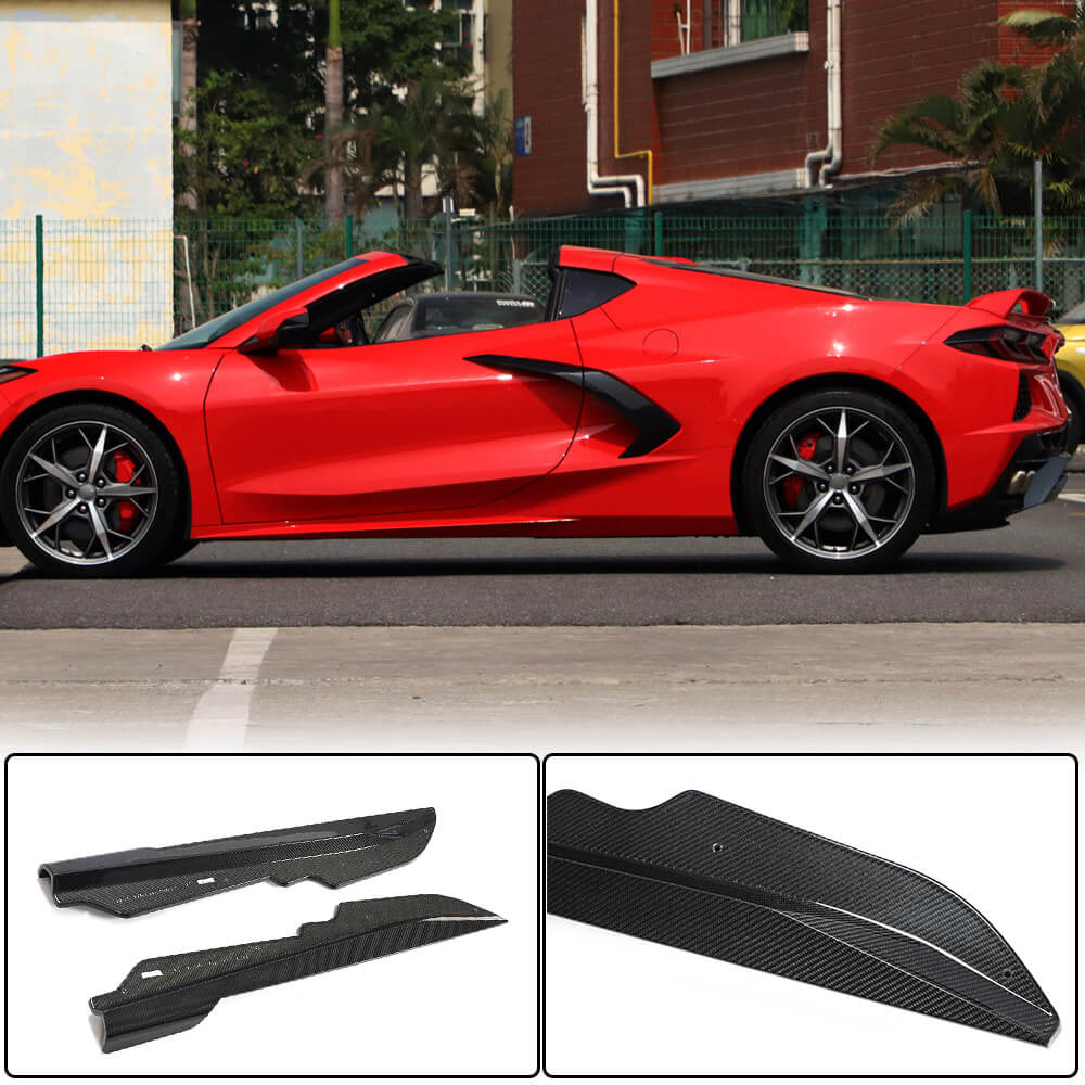 Chevrolet Corvette C8 Stingray 2020-2022 Side Skirts Splitters Carbon Fiber