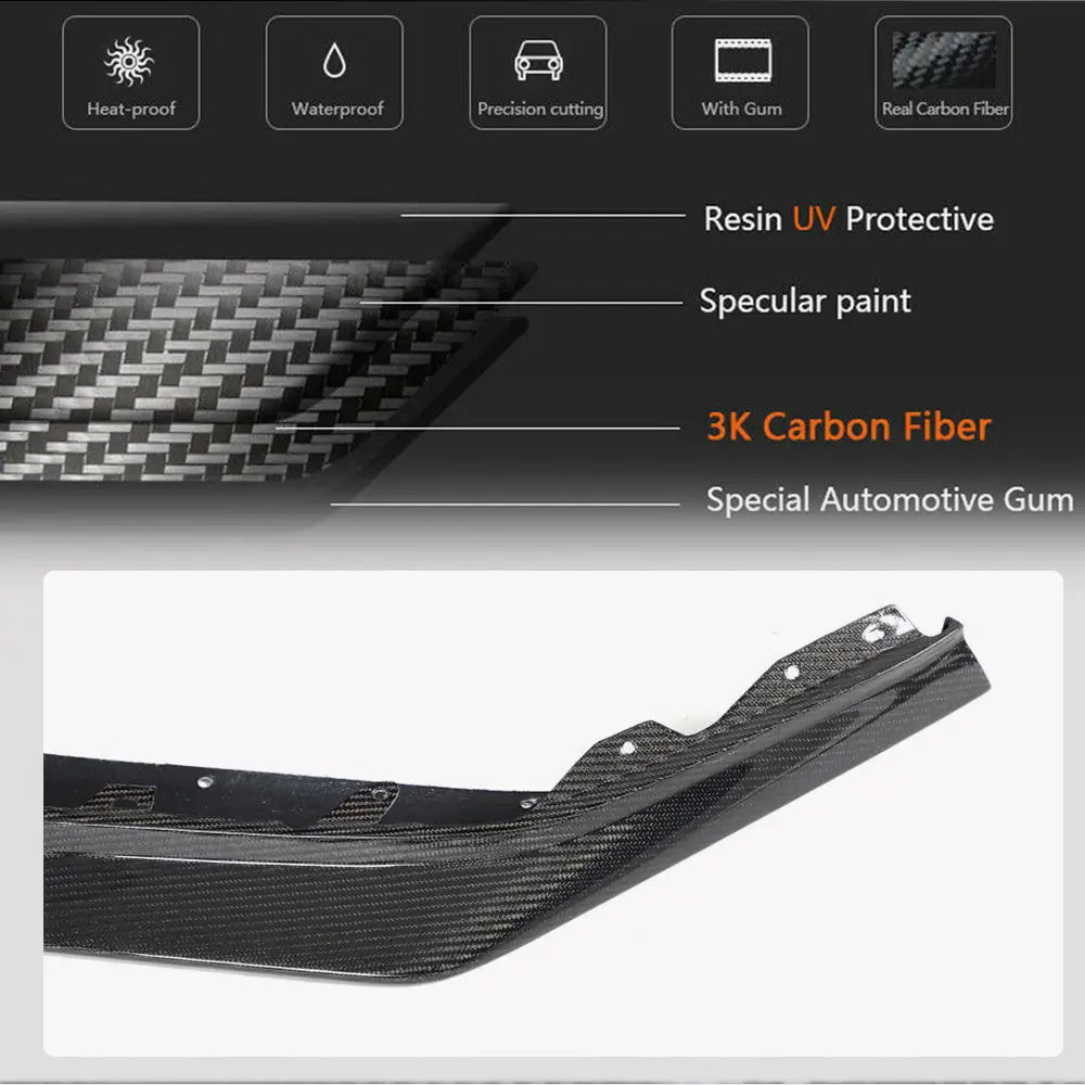 Chevrolet Corvette C8 Z06 Convertible Coupe 2-Door 20-24 Front Bumper Lip Carbon Fiber/FRP