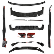 Audi RS6 2019-2022 Front Bumper Lip Side Skirts Rear Diffuser Rear Trunk Spoiler Rear Window Spoiler Dry Carbon Fiber