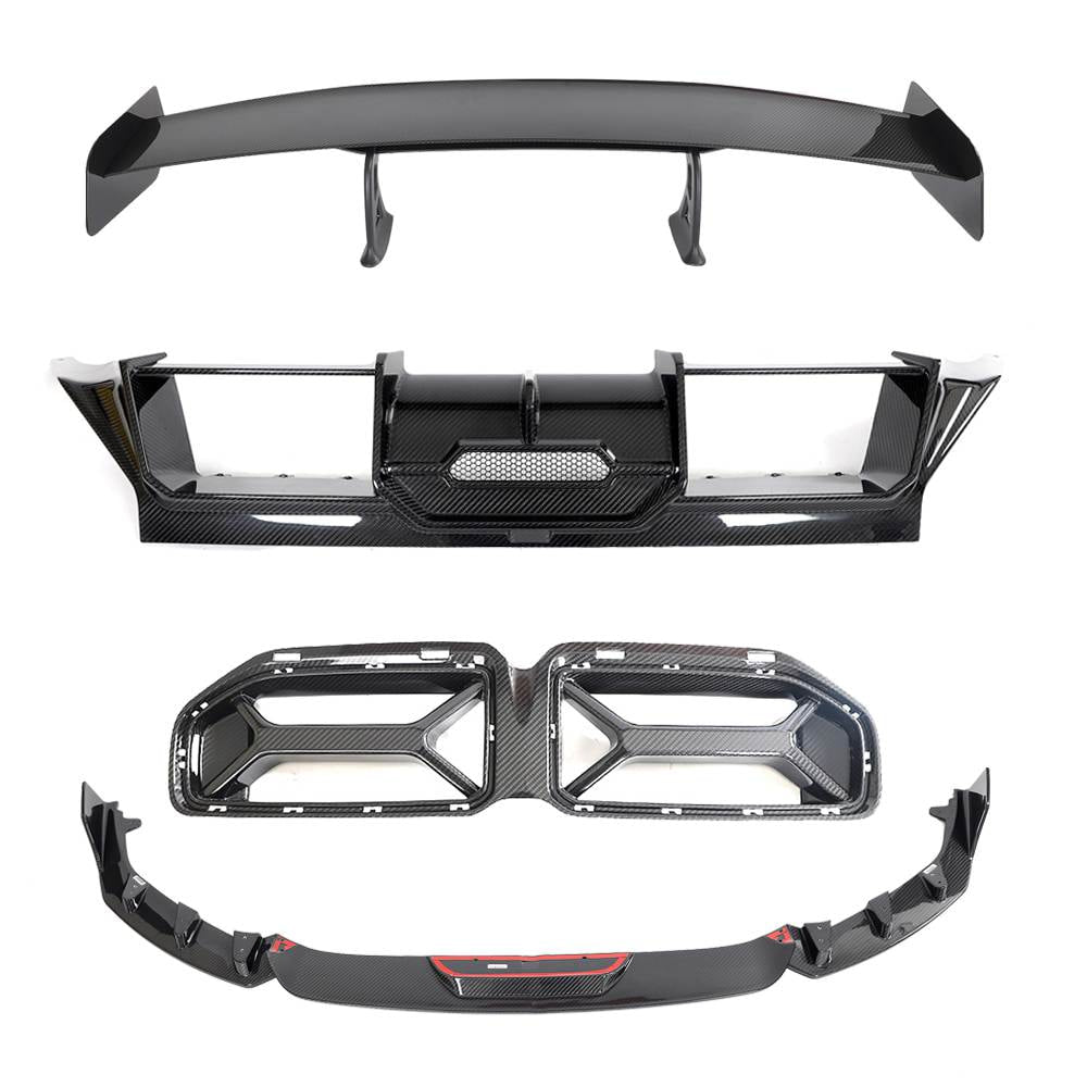 BMW M2 G87 2022-2024 Front Bumper Lip Front Grille Bumper Grill Trim Rear Bumper Diffuser Trunk Spoiler Dry Carbon Fiber