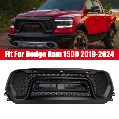 2019-2024 Dodge Ram 1500 Black Front Honeycomb Upper Hood Grille