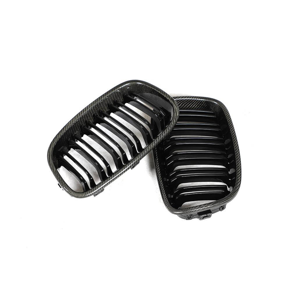 For BMW 1 Series F20 F21 Hatchback Pre-LCI Carbon Fiber Front Grille Frame Bumper Grille Outline Trim Decoration Emblem