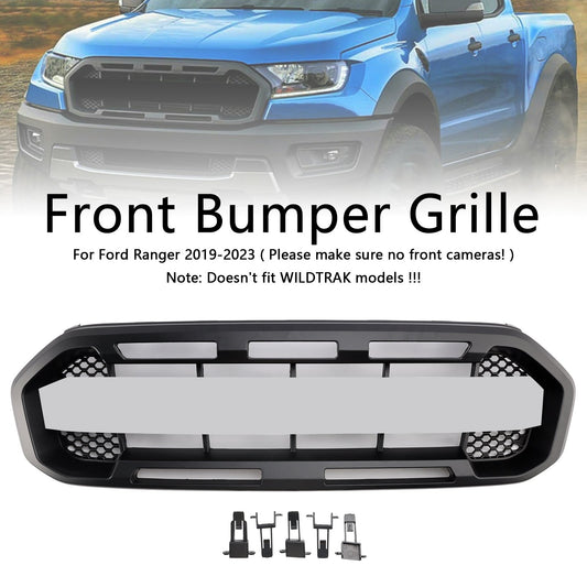 2019-2023 Ford Ranger no front cameras Black Raptor Style Front Bumper Grille Grill Generic