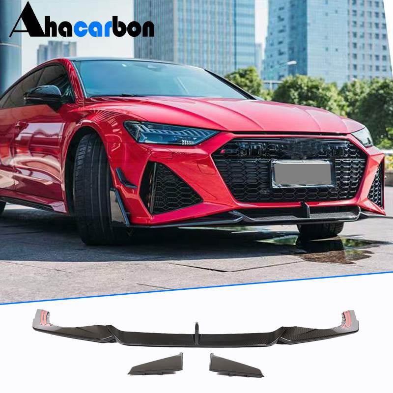 Audi RS7 C8 Sportback 2020-2022 Front Bumper Lip Chin Dry Carbon Fiber