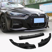 BMW 4 Series G22 G23 420i 430i M Sport M440i 2020-2022 Front Bumper Lip Glossy BlacK ABS