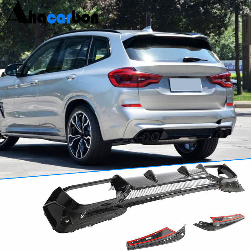 BMW F97 X3 M 2019-2023 Rear Bumper Diffuser With Splitters Carbon Fiber