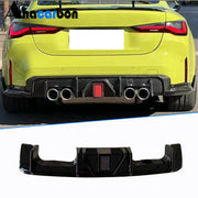 BMW G80 M3 G82 G83 M4 2021+ Rear Bumper Diffuser With LED Brake Light Glossy Black ABS