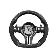 For BMW Universal M5 M6 F10 F20 F22 F30 F32 F36 F06 F07 E70 Custom F8x M2 M3 M4 Carbon Fiber Car Steering Wheel Full Set(Paddles+Buttons+Carbon fiberTrim Cover+Flat Bottom)
