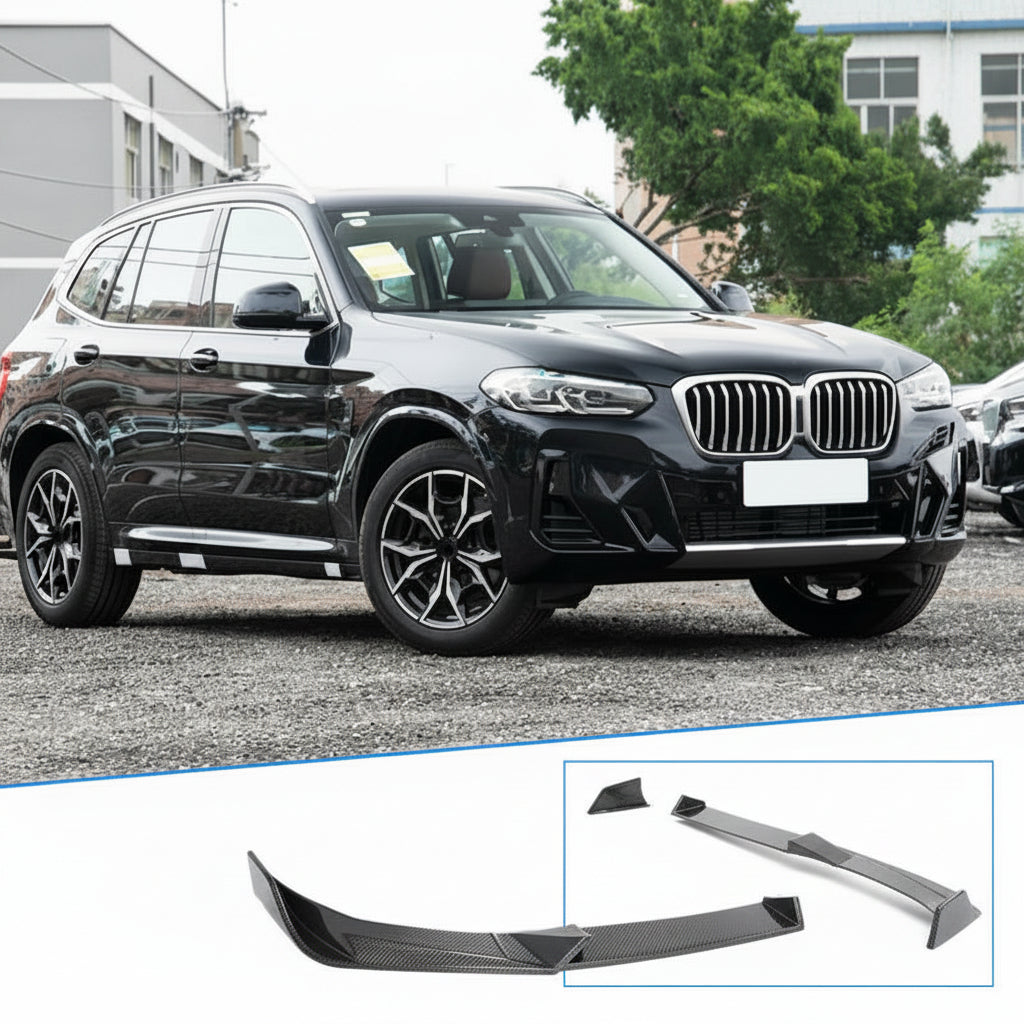 BMW X3 G01 IX3 X4 G02 2022-2024 Front Bumper Lip Carbon Fiber