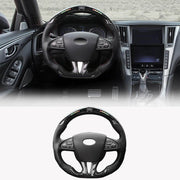Infiniti Q50 Q50S Sedan 4-Door 2014-2017 Steering Wheel Covers Carbon Fiber