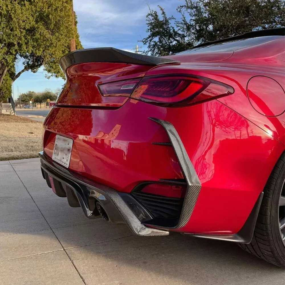 Infiniti Q60 Q60S Coupe 2017-2022 Rear Bumper Splitters Carbon Fiber