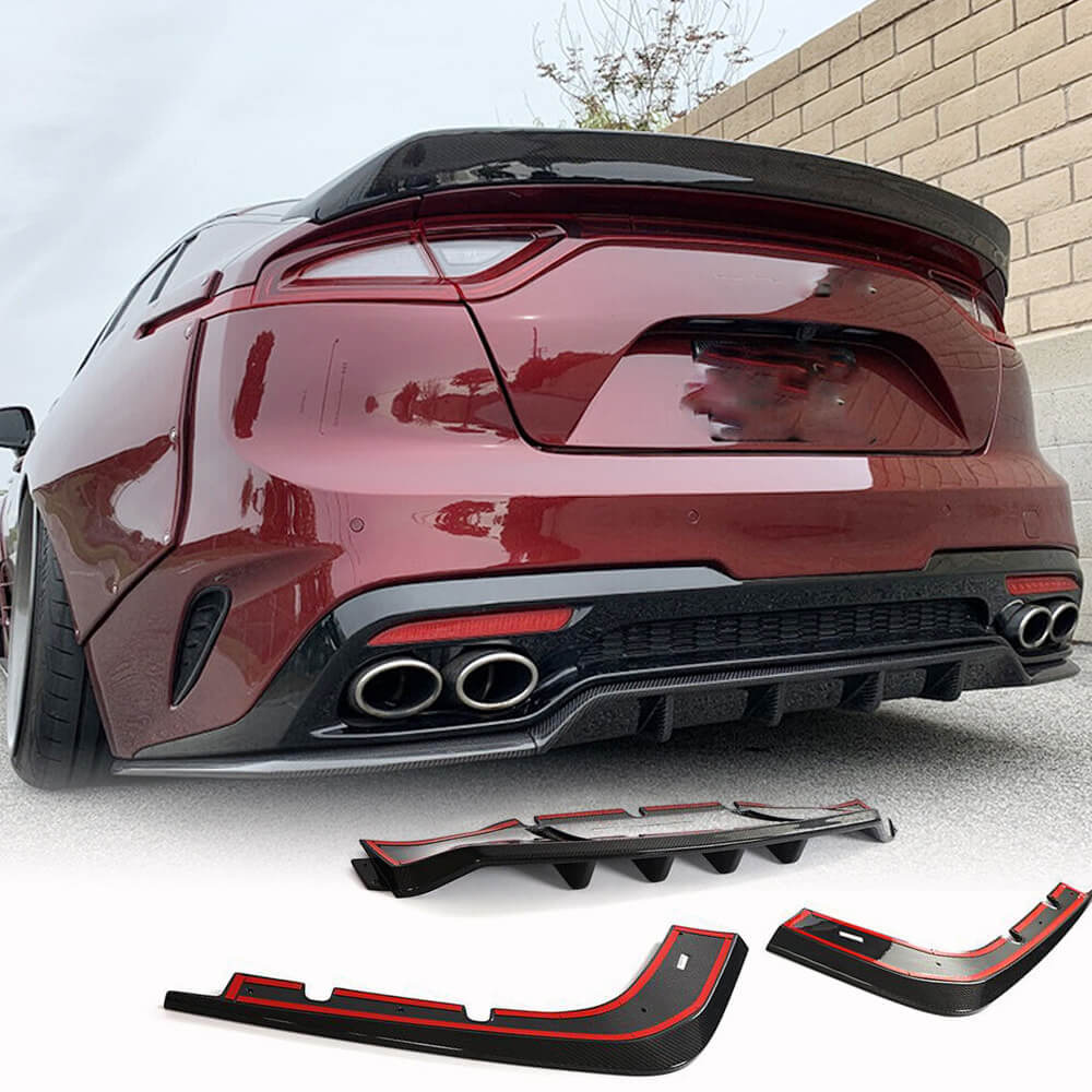 Kia Stinger 2018-2023 Rear Bumper Diffuser Lip Carbon Fiber/FRP