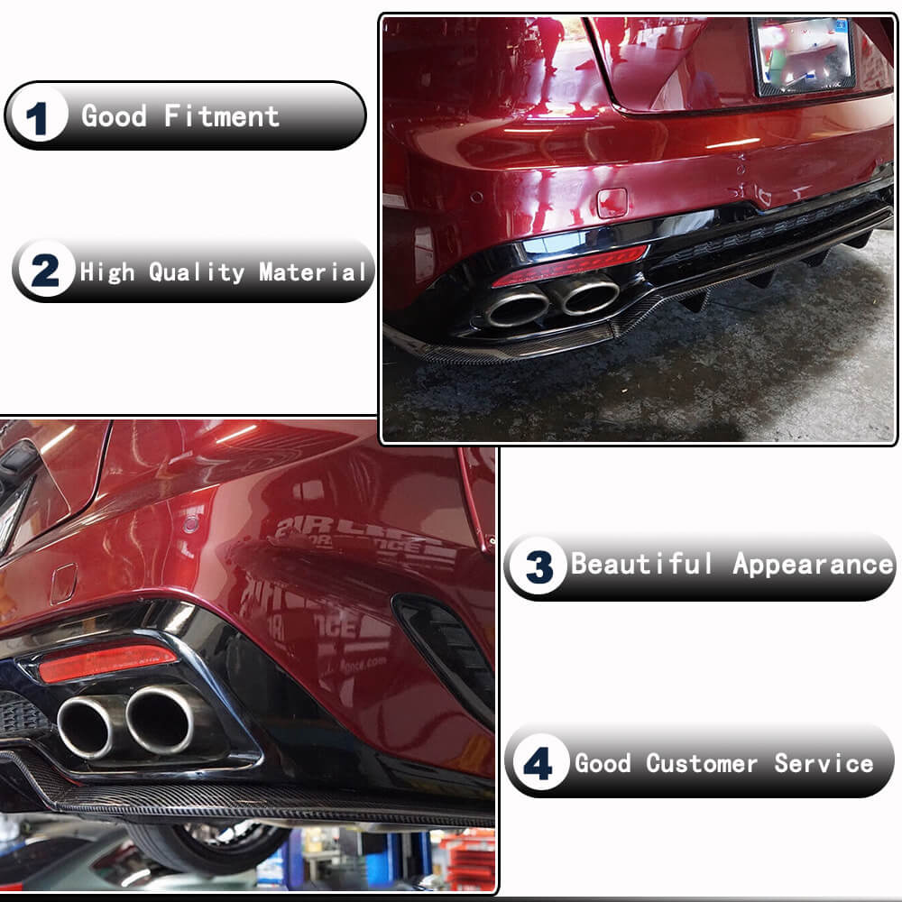 Kia Stinger 2018-2023 Rear Bumper Diffuser Lip Carbon Fiber/FRP
