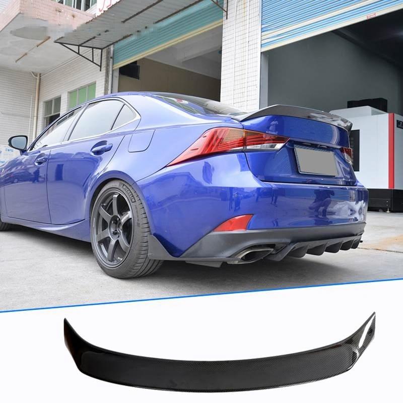 Rear Trunk Spoiler for Lexus IS250, IS300 & IS350 Sedan 2014-2020, Carbon Fiber or Glossy Black FRP