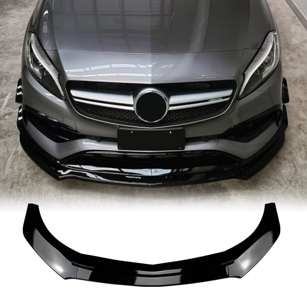 Mercedes Benz A Class W176 A200 A260 A45 AMG 2013-2018 Front Bumpers Lip 3pcs/set Glossy Black ABS