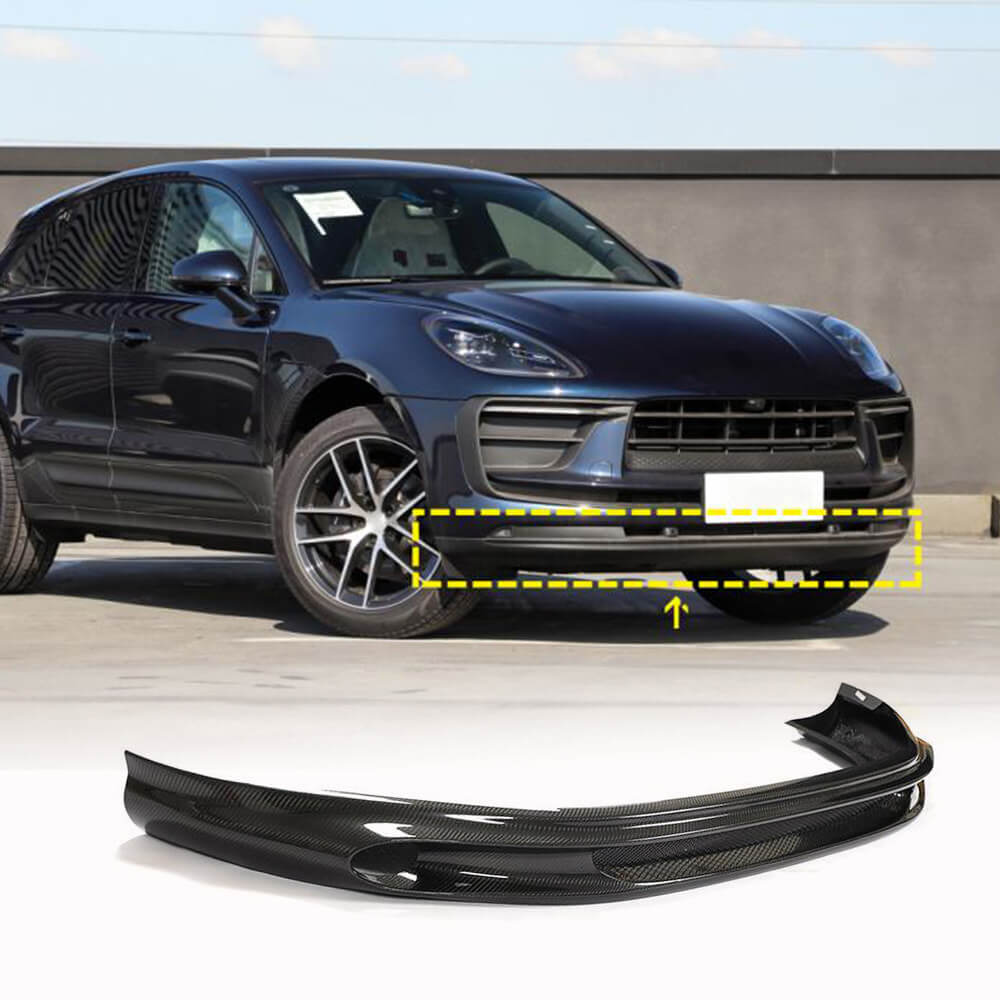Porsche Macan 2022up Front Bumper Lip Carbon Fiber