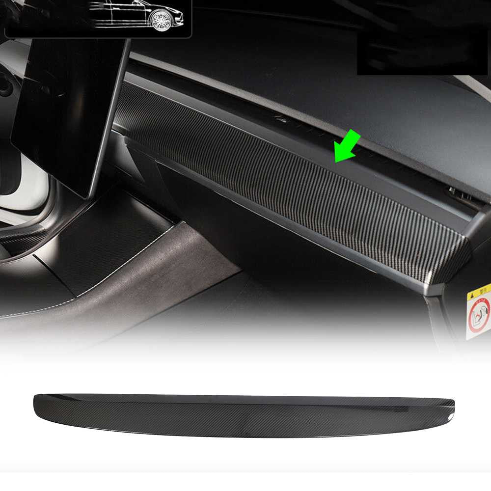 Tesla Model 3 2023 Dashboard Decorative Bright Strip Interior Dry Carbon Fiber