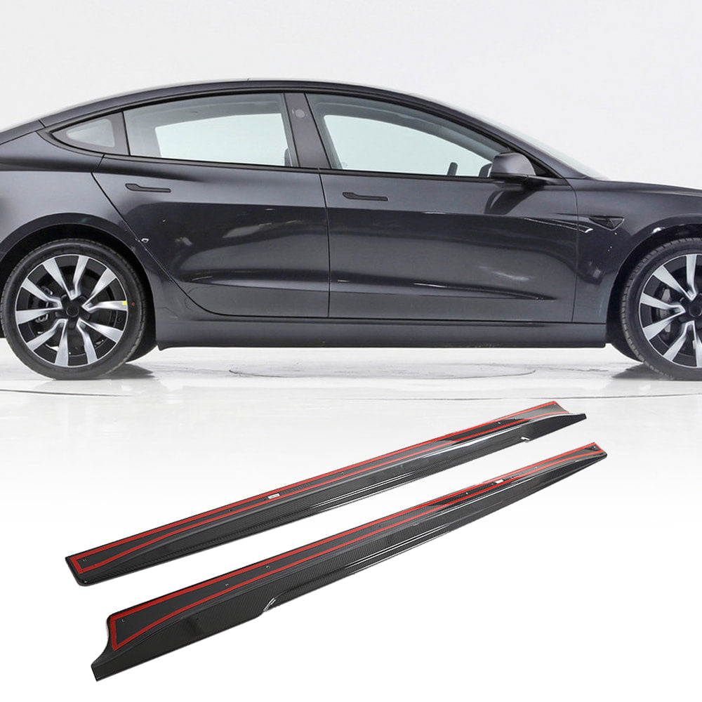 Tesla Model 3 2023 Side Skirts Dry Carbon Fiber