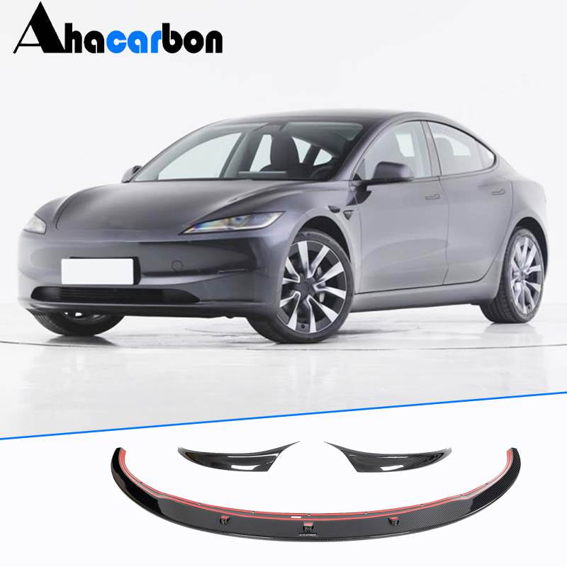 For Tesla Model 3 2023  Carbon Fiber Front Bumper Lip Spoiler