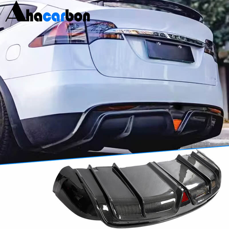 Tesla Model X Plaid 2022-2024 2022-2024 Rear Bumper Diffuser Carbon Fiber