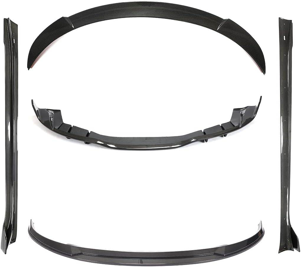 Tesla Model Y 2019-2024 Front Bumper Lip Side Skirts Rear Diffuser Trunk Spoiler Carbon Fiber
