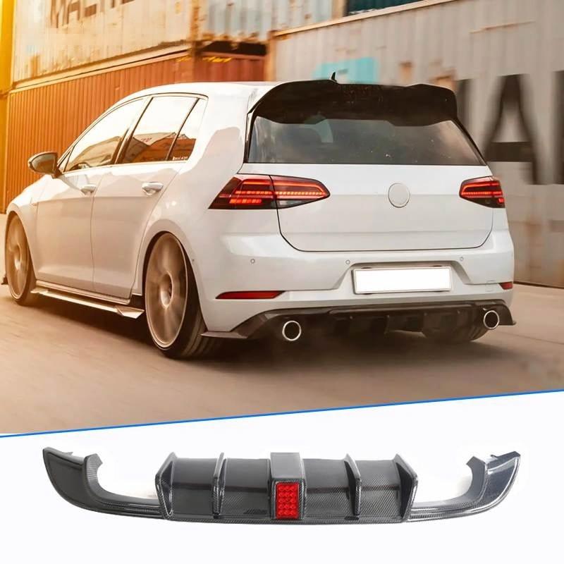 VW Golf 7.5 / GTI / R-Line Carbon Rear Diffuser with LED 2018–2020