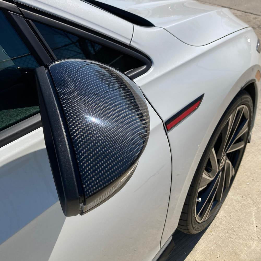 Volkswagen VW Golf 8 MK8 GTI R Rline 2021UP Mirror Covers Replacement Style Carbon Fiber/ABS