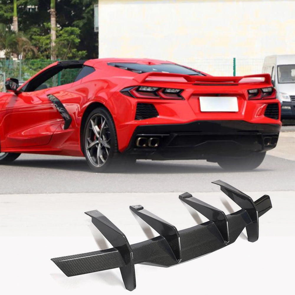 Chevrolet Corvette C8 Stingray 2020-2023 Rear Bumper Diffuser Lip Carbon Fiber/FRP