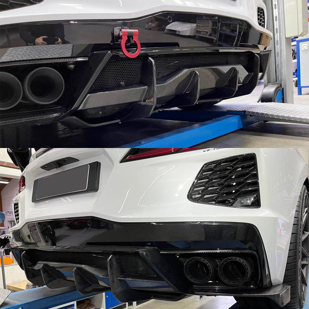 Chevrolet Corvette C8 Stingray 2020-2023 Rear Bumper Diffuser Lip Carbon Fiber/FRP