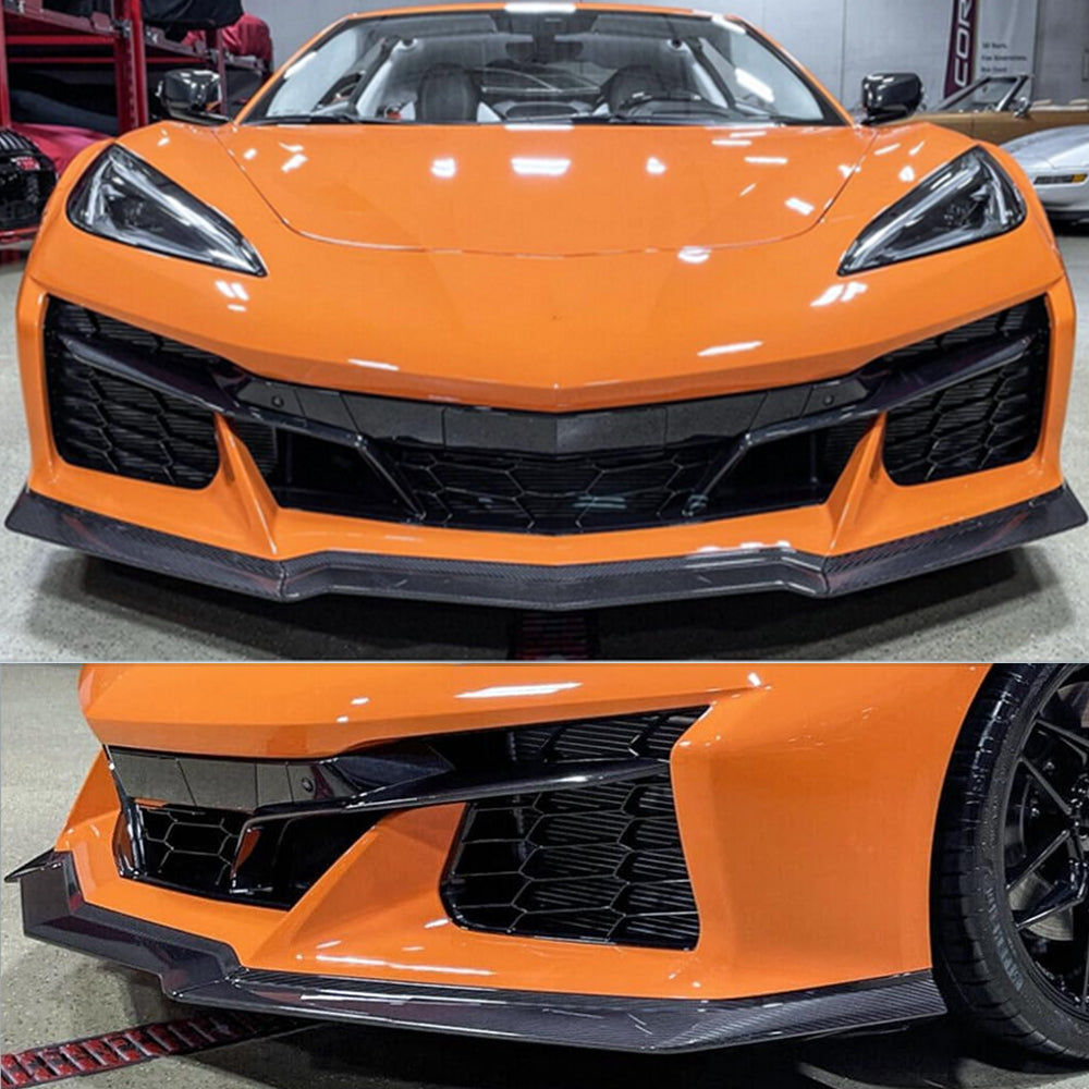 Chevrolet Corvette C8 Z06 Convertible Coupe 2-Door 20-24 Front Bumper Lip Carbon Fiber/FRP