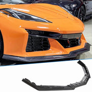 Front Bumper Lip for Chevrolet Corvette C8 Z06 2020-2024, Carbon Fiber or FRP (Matte / Glossy Black)