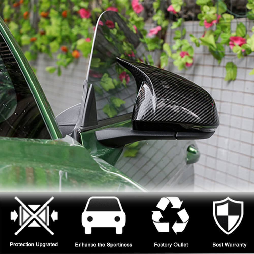 Ford Mustang V6 V8 GT GT350R 2015-2021 Add-on Mirror Covers Dry Carbon Fiber