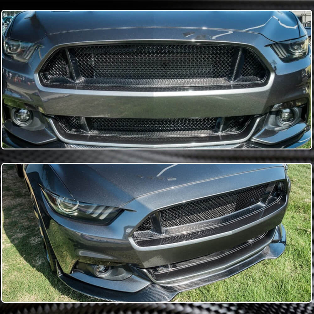 Ford Mustang Coupe Convertible 2-Door 2015-2017 Front Grille Carbon Fiber