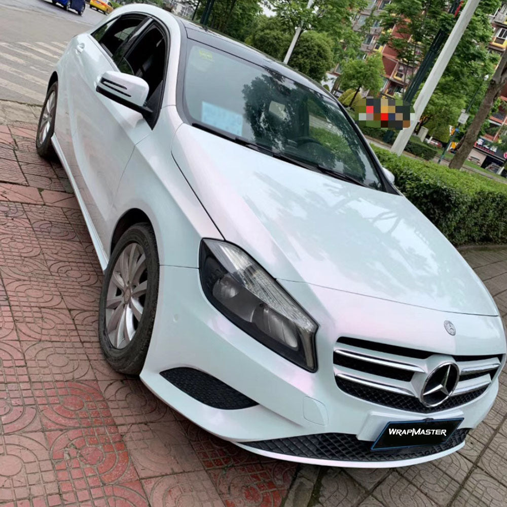 Gloss White Pink Chameleon Car Vinyl Wrap
