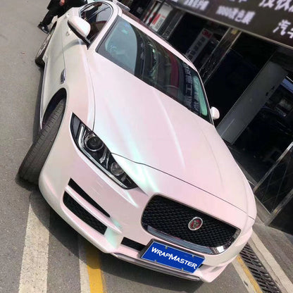 Matte White Pink Chameleon Car wrap