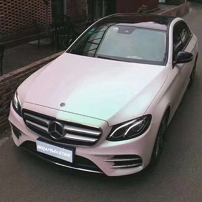 Matte White Pink Chameleon Car wrap