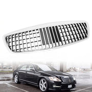Maybach-style chrome front grille for 2007-2009 Mercedes-Benz S-Class W221 with a polished finish and grid design.