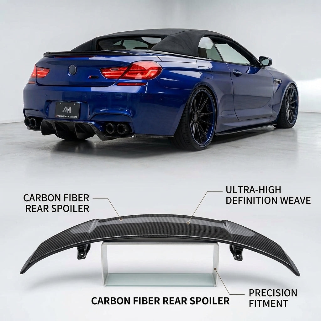 BMW 6 Series F12 640i 650i M6 Convertible 2013-2018 Rear Trunk Spoiler Carbon Fiber/FRP
