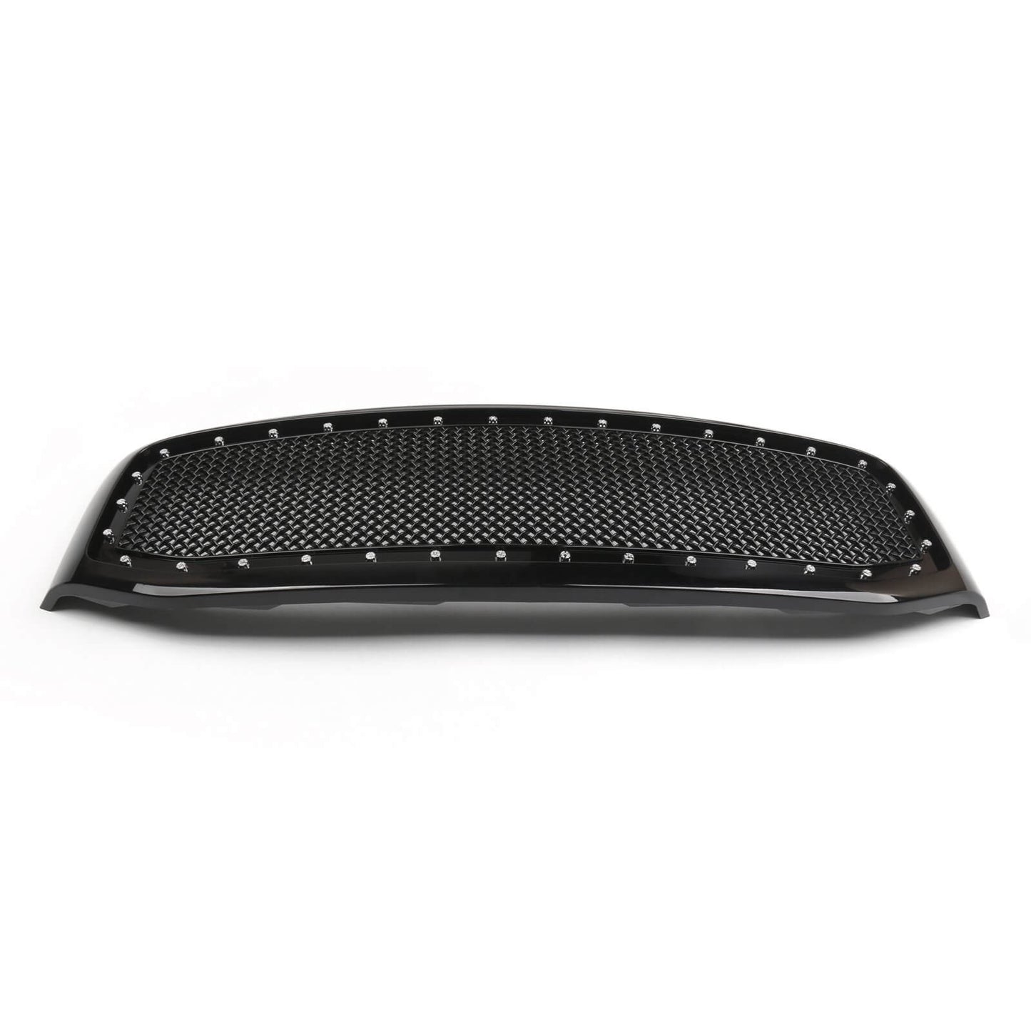 2006-2008 Dodge Ram 1500 2500 3500 Mesh Style Rivet Front Hood Grille — Black/Chrome