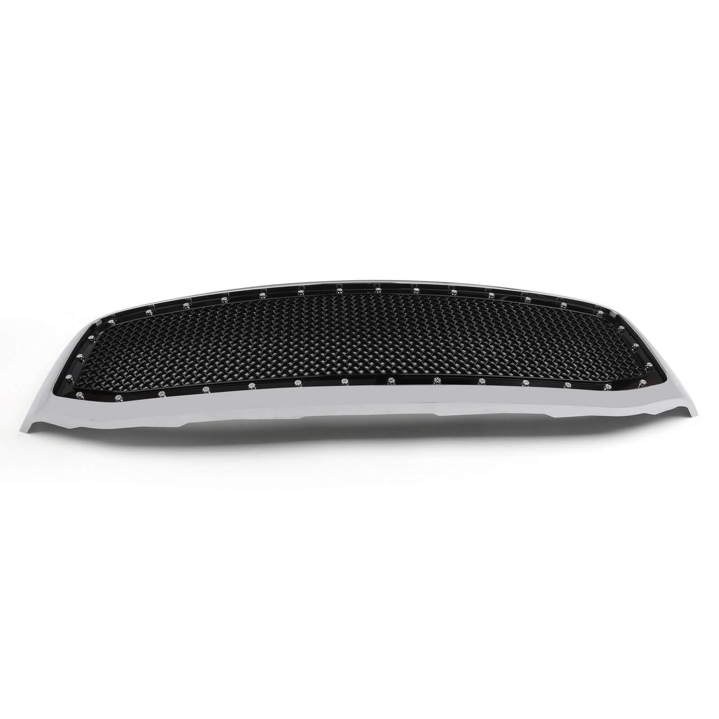 2006-2008 Dodge Ram 1500 2500 3500 Mesh Style Rivet Front Hood Grille — Black/Chrome